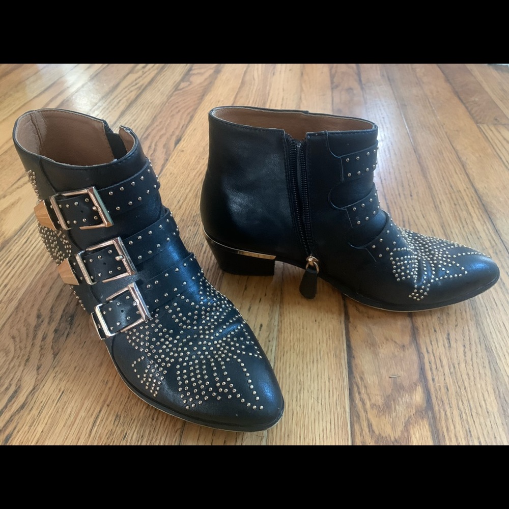 Size 9 Studded Leather Boots